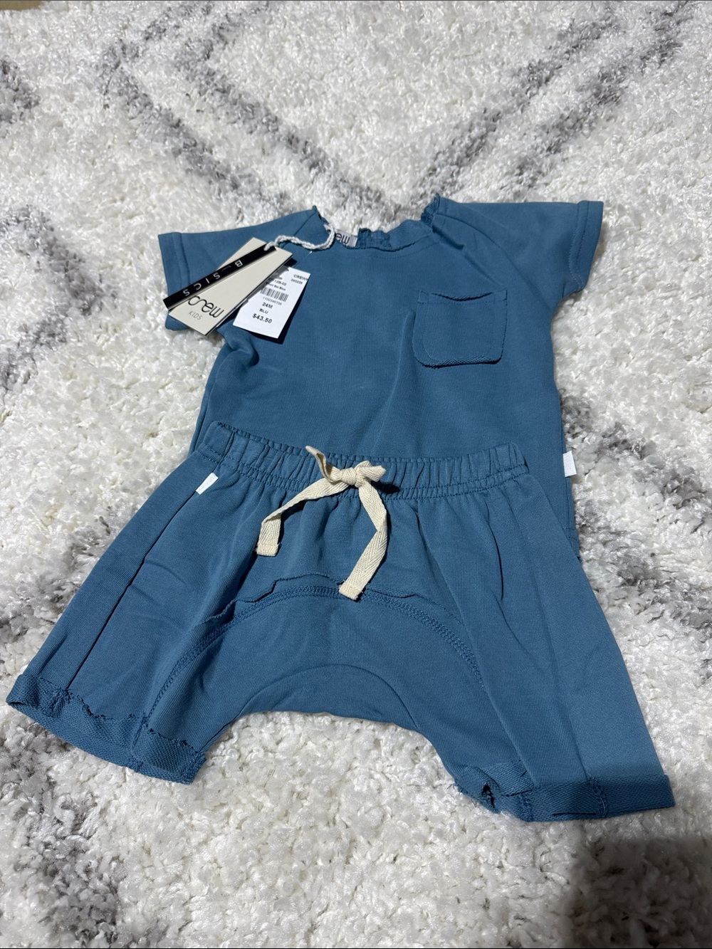 Children's Blue Two-Piece Romper Set by Crew basics